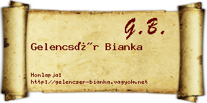 Gelencsér Bianka névjegykártya